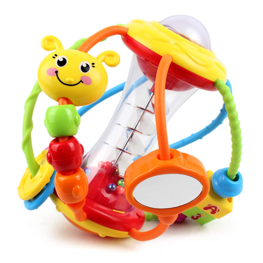 Yiosion Baby Rattle Set Healthy Activity Ball Shaker Grab Spin Rattle Early Educational Learning Sensory Toy Gifts for 3 6 9 12 Months Baby Infant Newborn